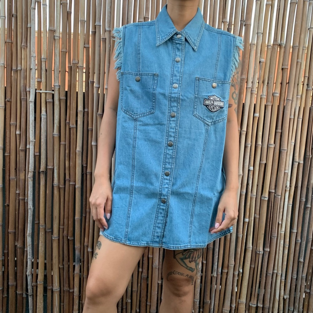 Vintage Harley Davidson denim shirt sz M